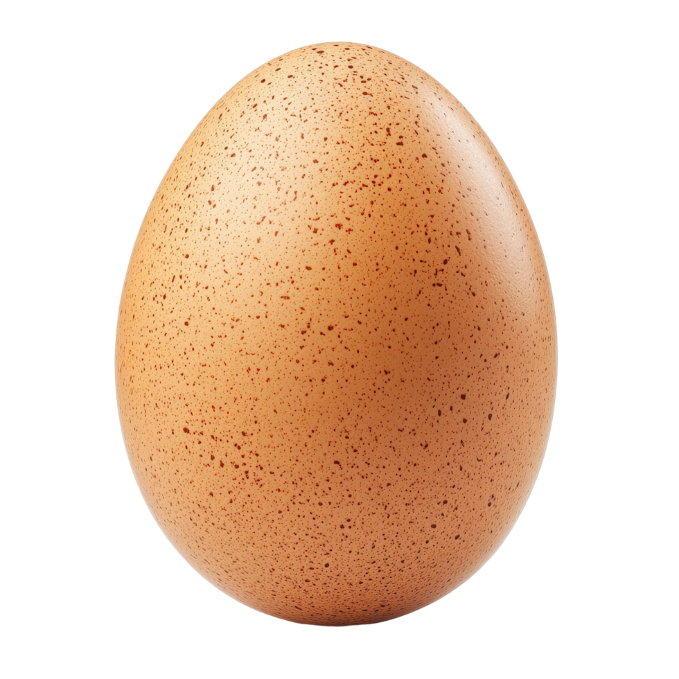 Brown hen egg isolated on Transparent background emphasizing its natural texture and shape, egg isolated on background png