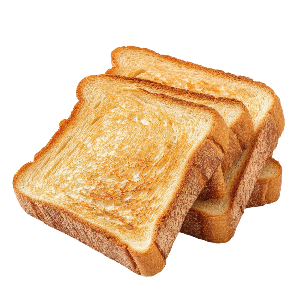 Sliced roasted toast bread on a Transparent background for culinary presentations or recipes, sliced roasted toast bread isolated on background png