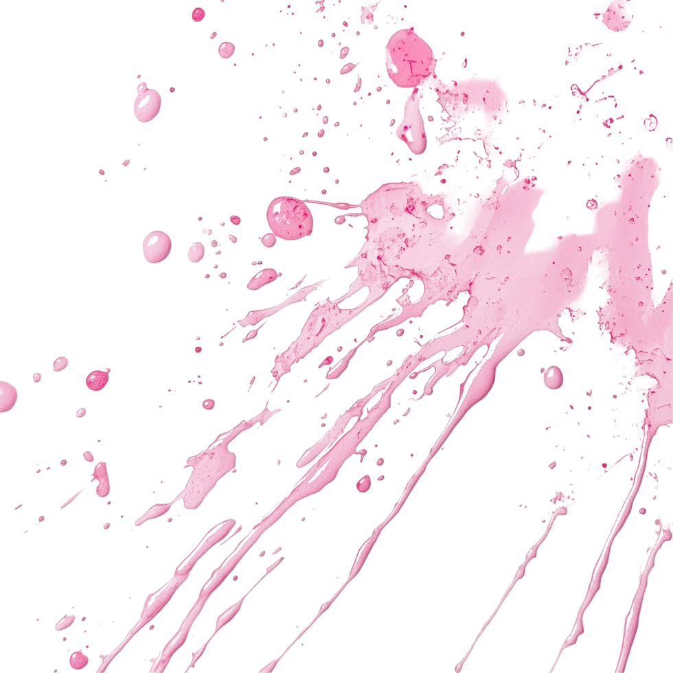 Colorful pink stain splattered on a Transparent background creating an abstract artistic pattern, Pink Stain on background png
