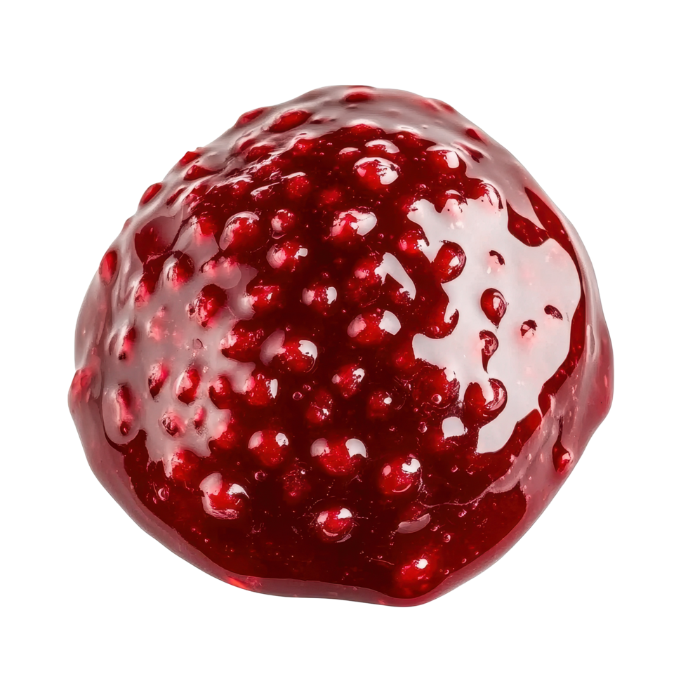 Raspberry jam drizzle on a Transparent background showcasing rich color and texture, Raspberry isolated on background png