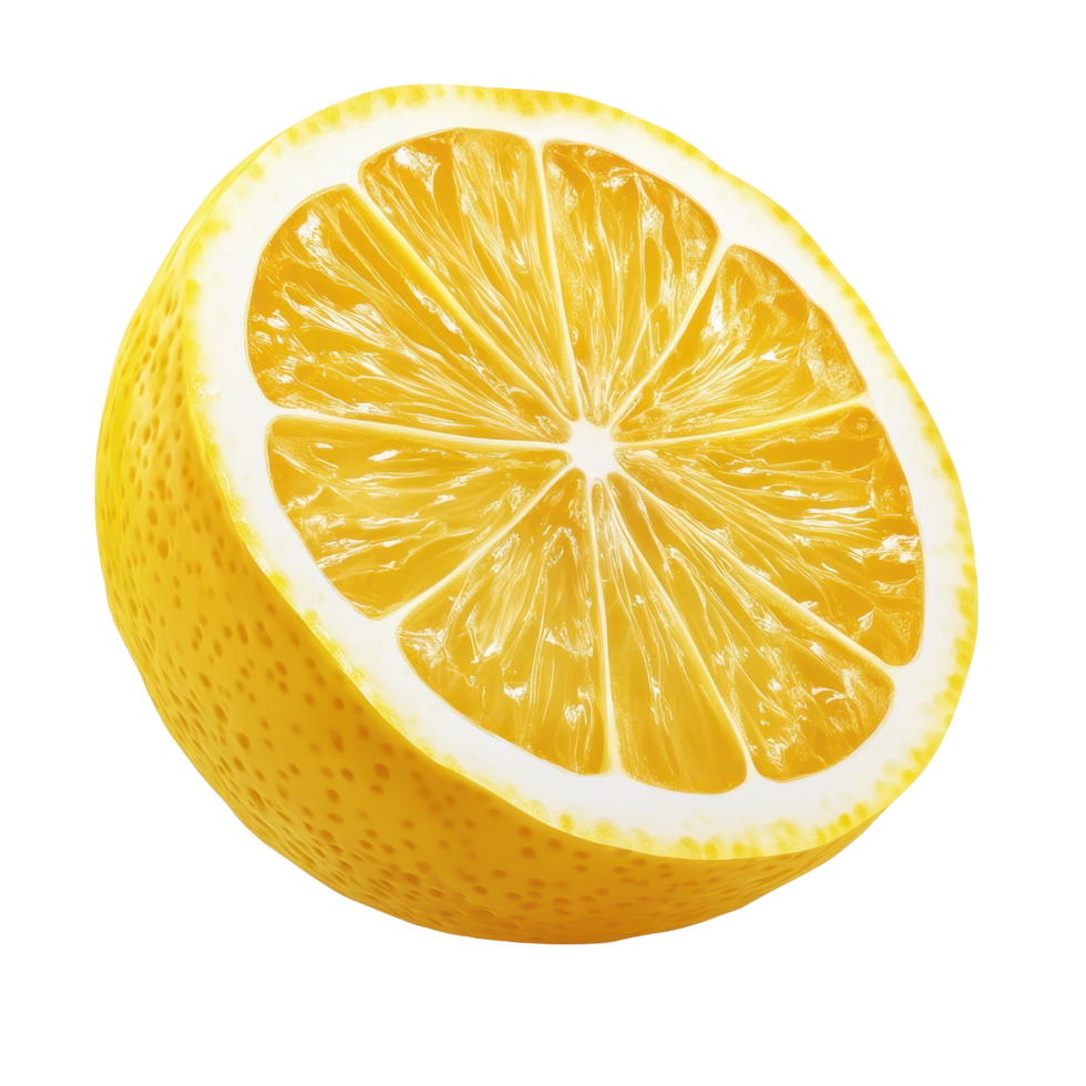Fresh and juicy half lemon fruit isolated on white background for culinary and beverage purposes, half lemon fruit isolated, Fresh and Juicy Lemon, isolated on white background png