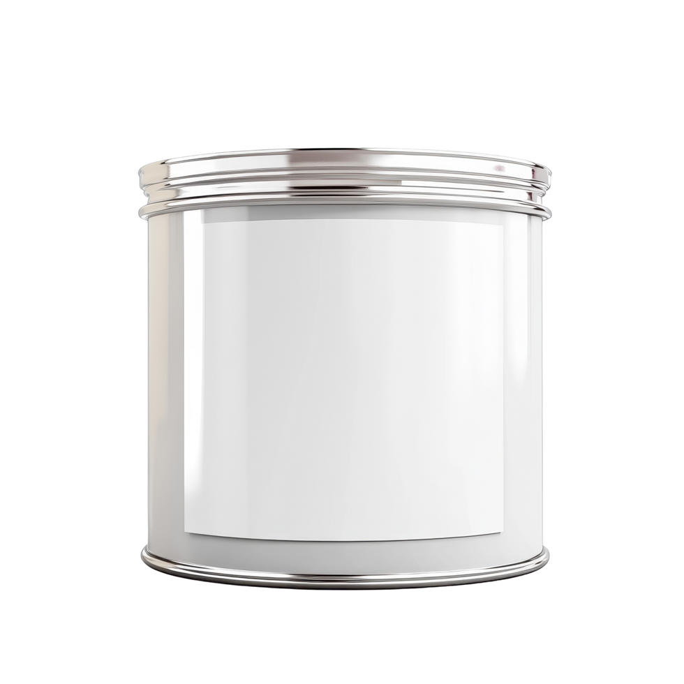 Blank label paint can isolated on Transparent background for creative projects or labeling purposes, Paint can with a blank label isolated on background mockup, background png