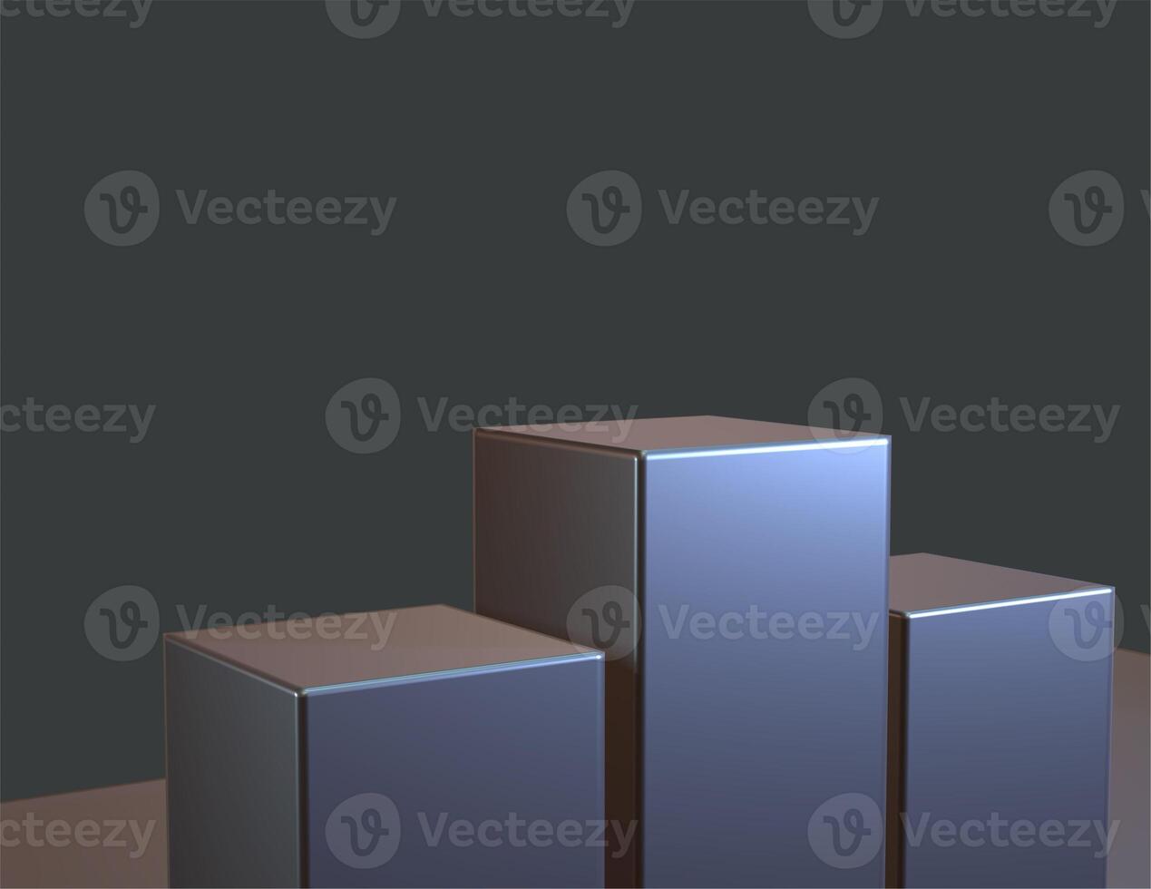 Abstract Podium Structure with Cubes in 3D photo