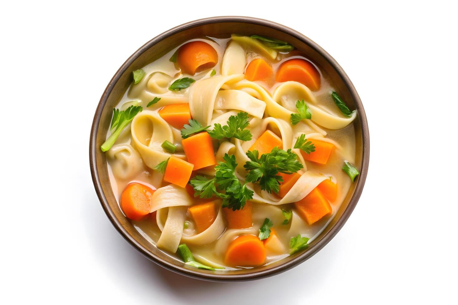Delicious and Nutritious Bowl of Creamy Noodle Soup photo