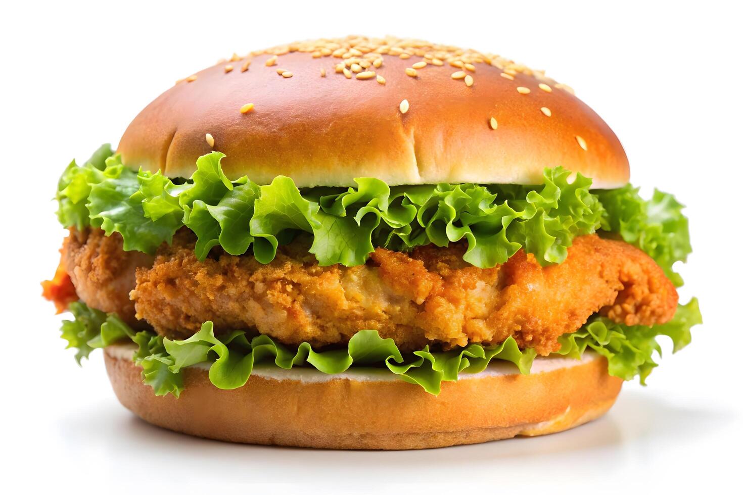 Delicious Crispy Fried Chicken Sandwich on a White Background photo