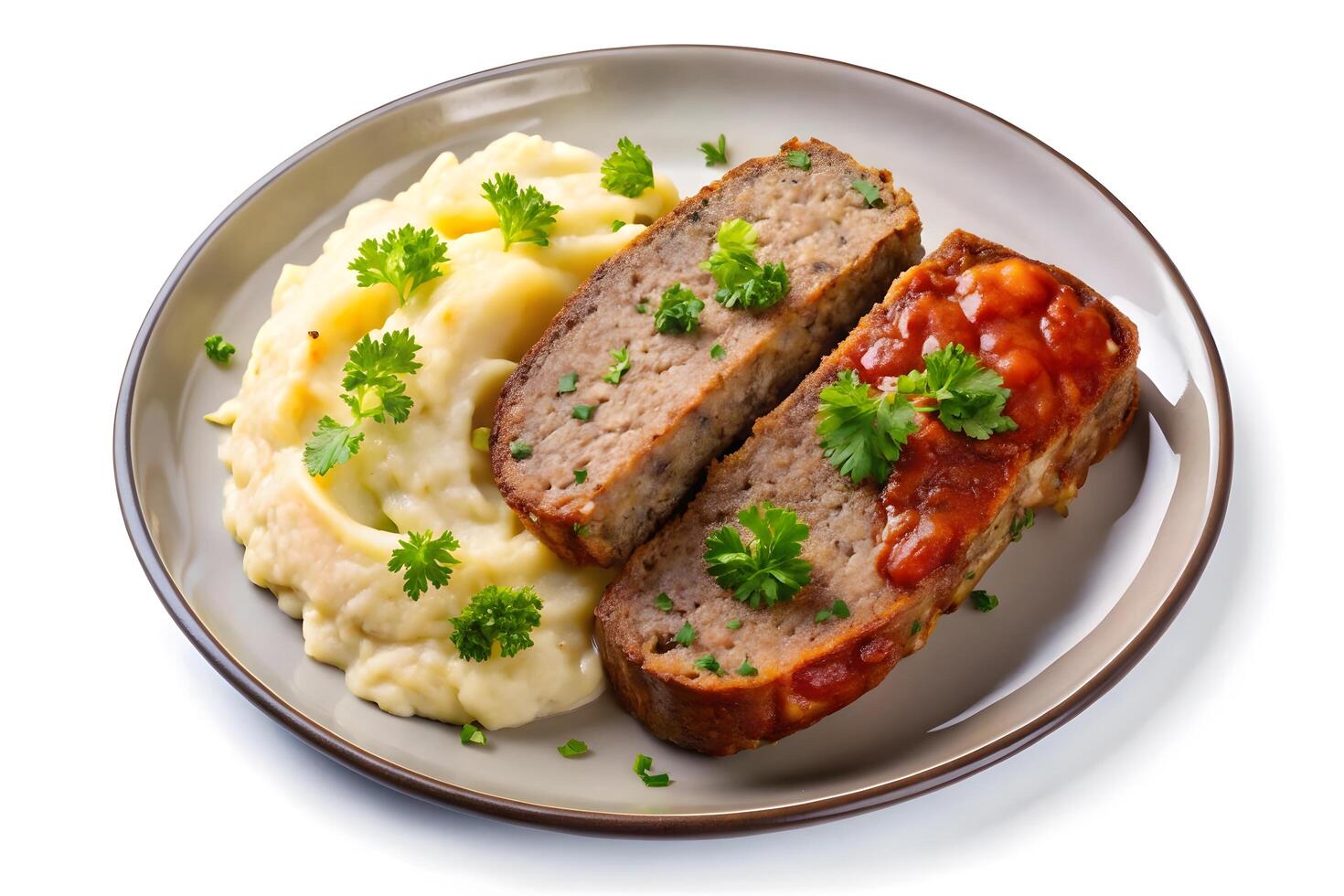 Delicious Homemade Meatloaf with Creamy Mashed Potatoes photo
