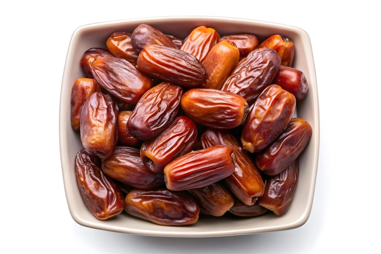 Dried Dates in a Square Bowl photo