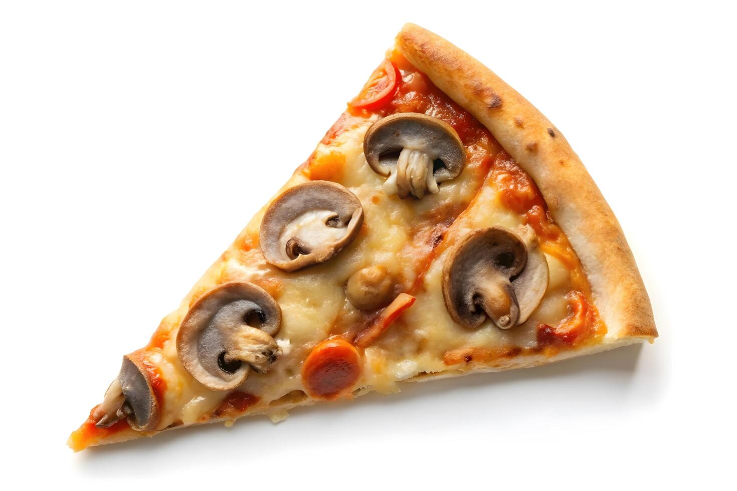 Delicious slice of mushroom pizza, perfect for food photography. photo