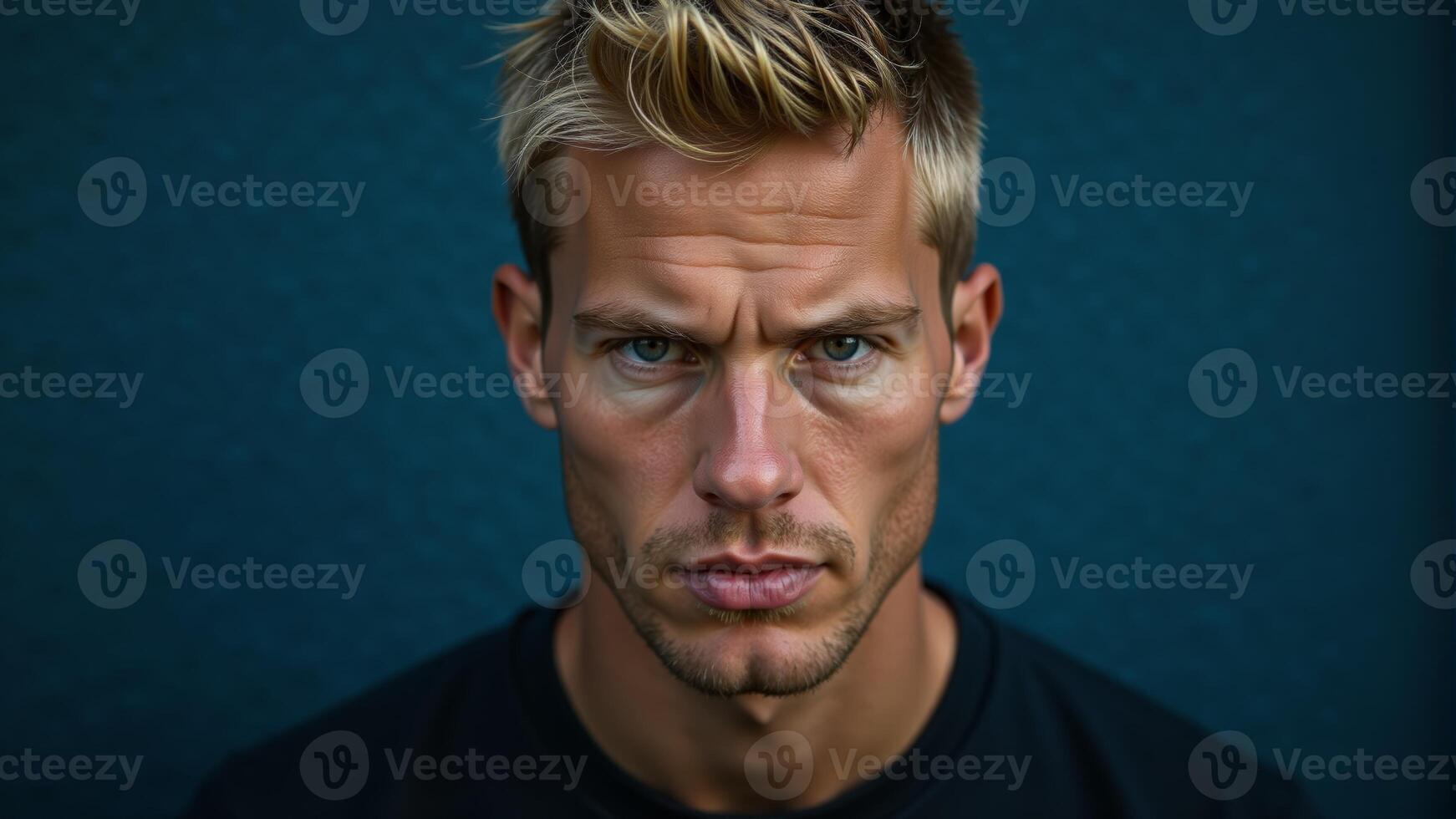 Intense Portrait Of A Blond Man photo