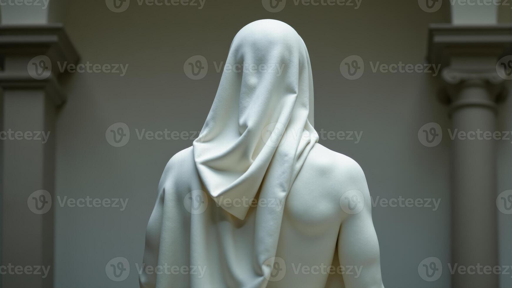 Veiled Christ Replica-Statue, Museum Interior Shot photo