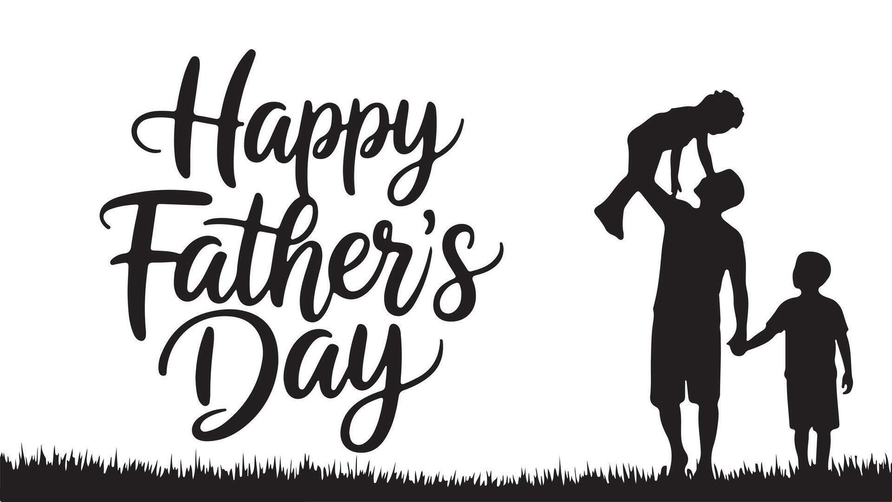 Father and child silhouettes, a illustration of family love, show a man and boy playing sport and the evolution of Dad with his son vector