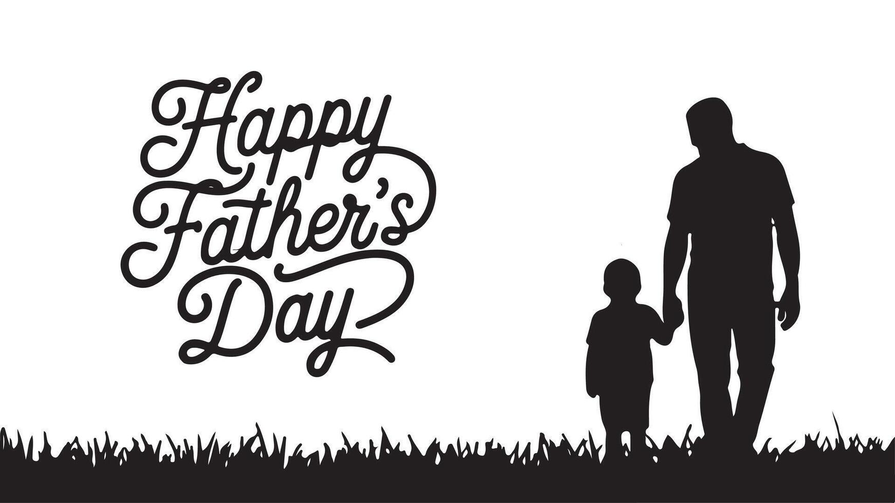 Father and child silhouette illustration of family love, show a man and boy playing sport and the evolution of Dad with her children vector