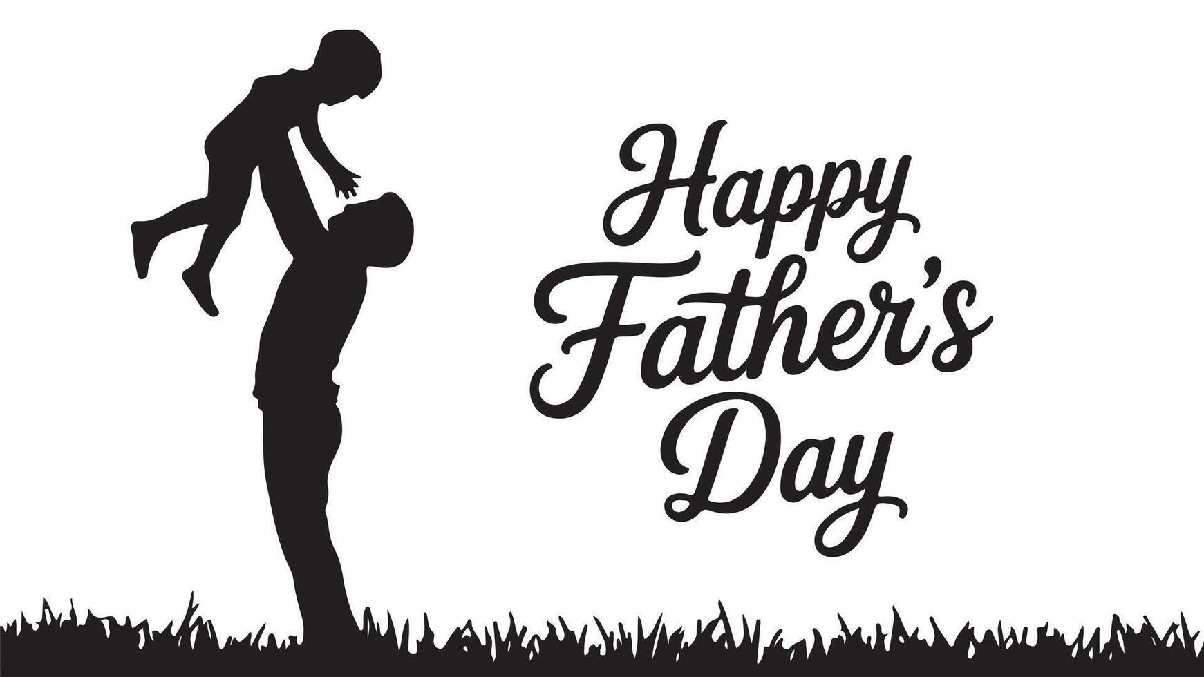 Father and child silhouettes, a illustration of family love, show a man and boy playing sport and the evolution of Dad with her children vector