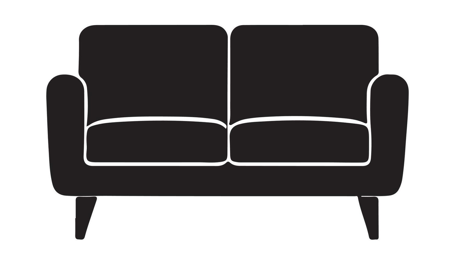 silhouette of sofa icon on white background vector