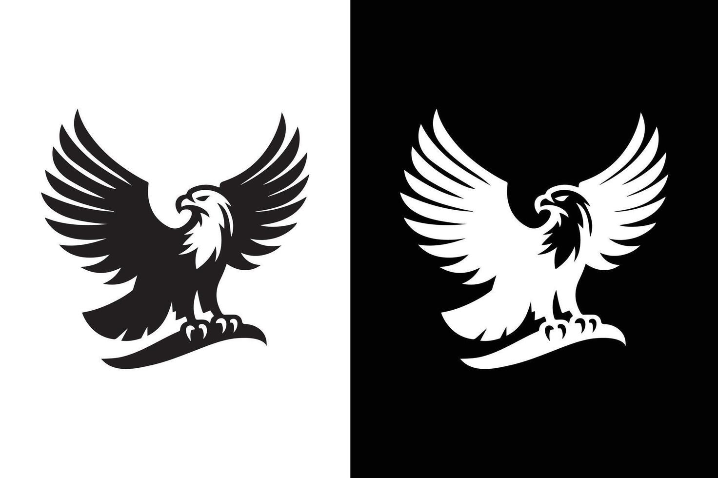 eagle icon silhouette illustration design black white. eagle flying vector