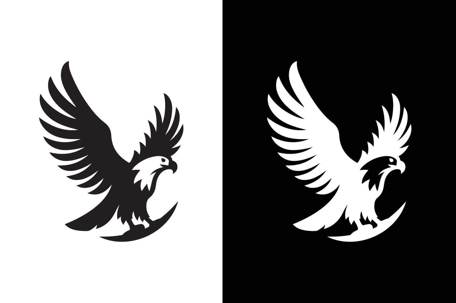 Eagle bird icon silhouette illustration design black white background. eagle flying vector