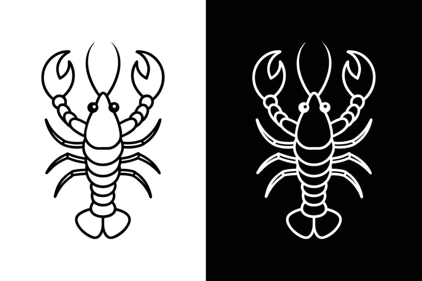 lobster line art element icon design illustration vector