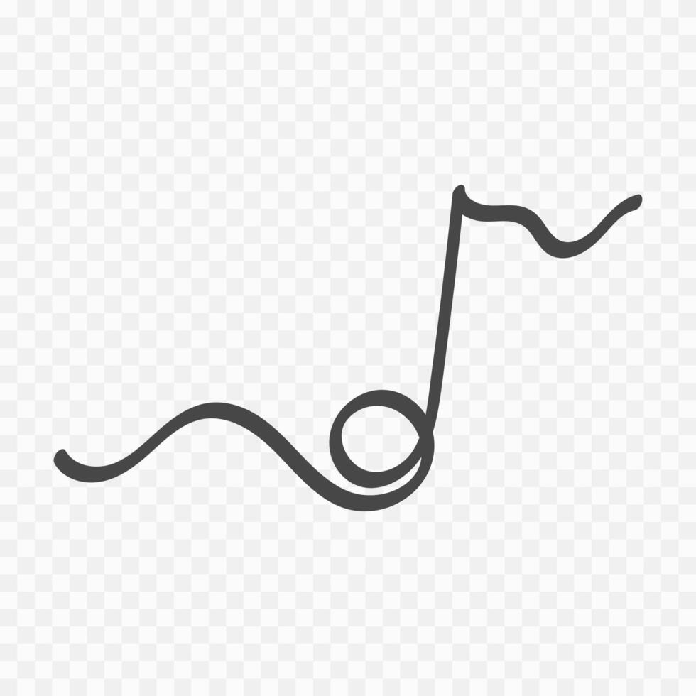 Music note line illustration. Sketch vector