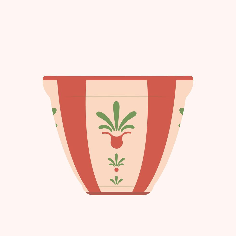 Arabian coffee cup with traditional art. Oriental middle east kahwa cup vector