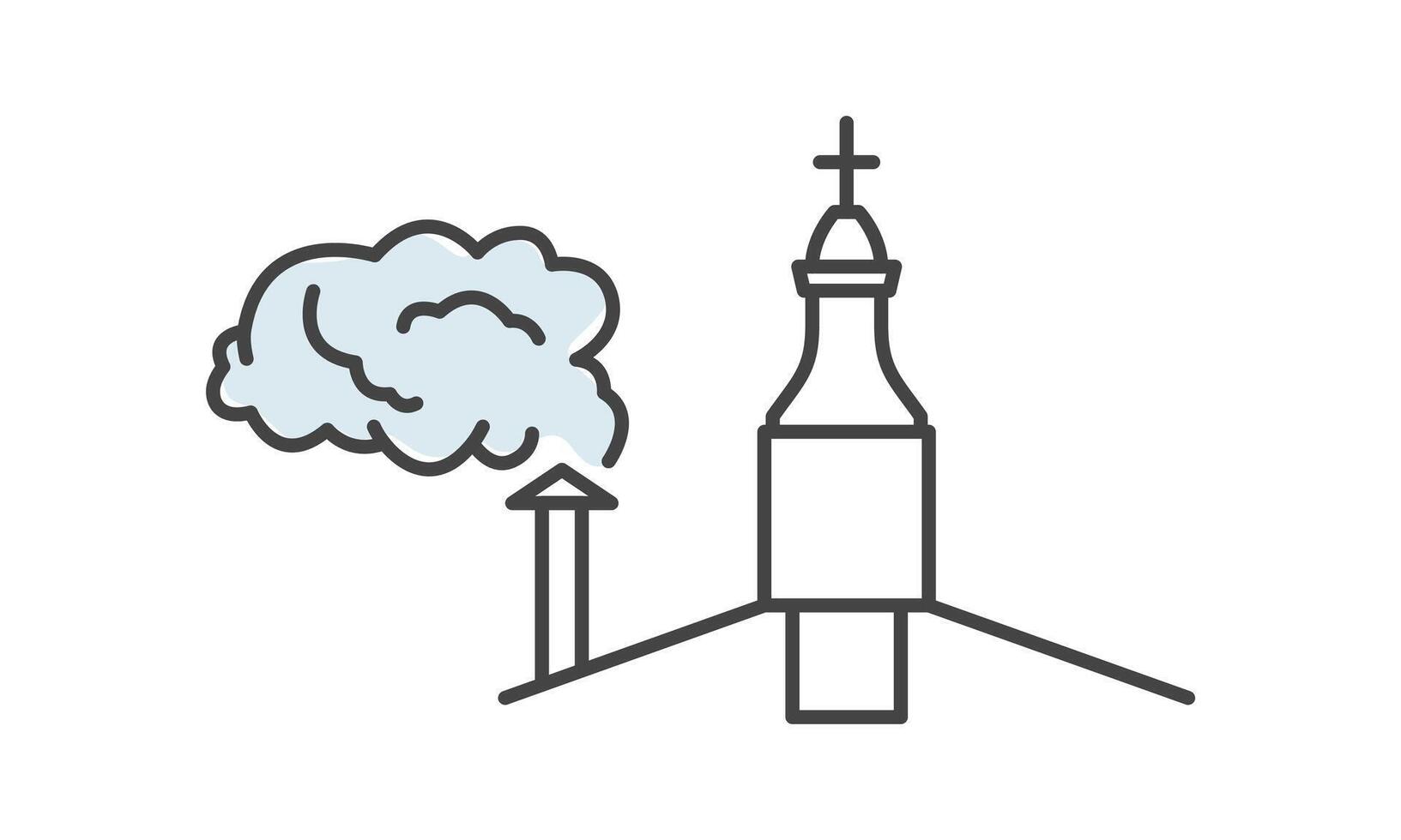 Vatican white smoke. Conclave choice vector