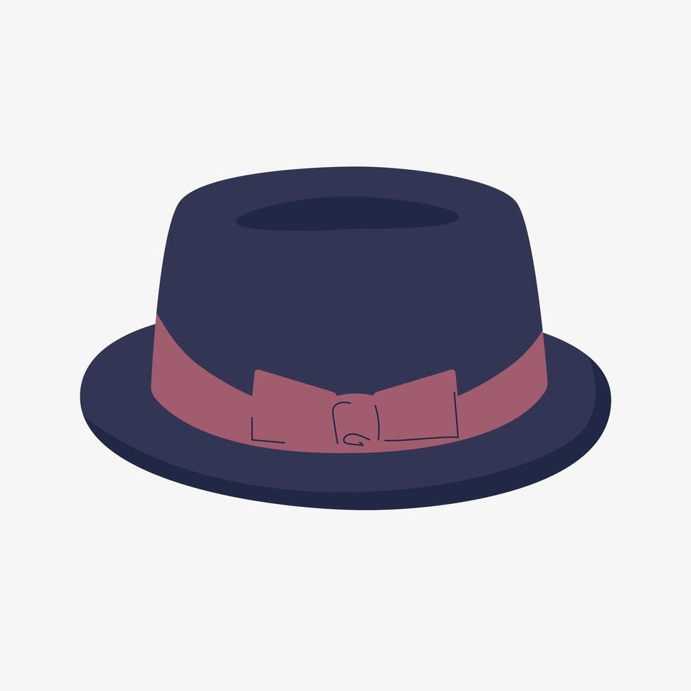 Hand drawn Hat Illustration. Pork Pie headwear style vector