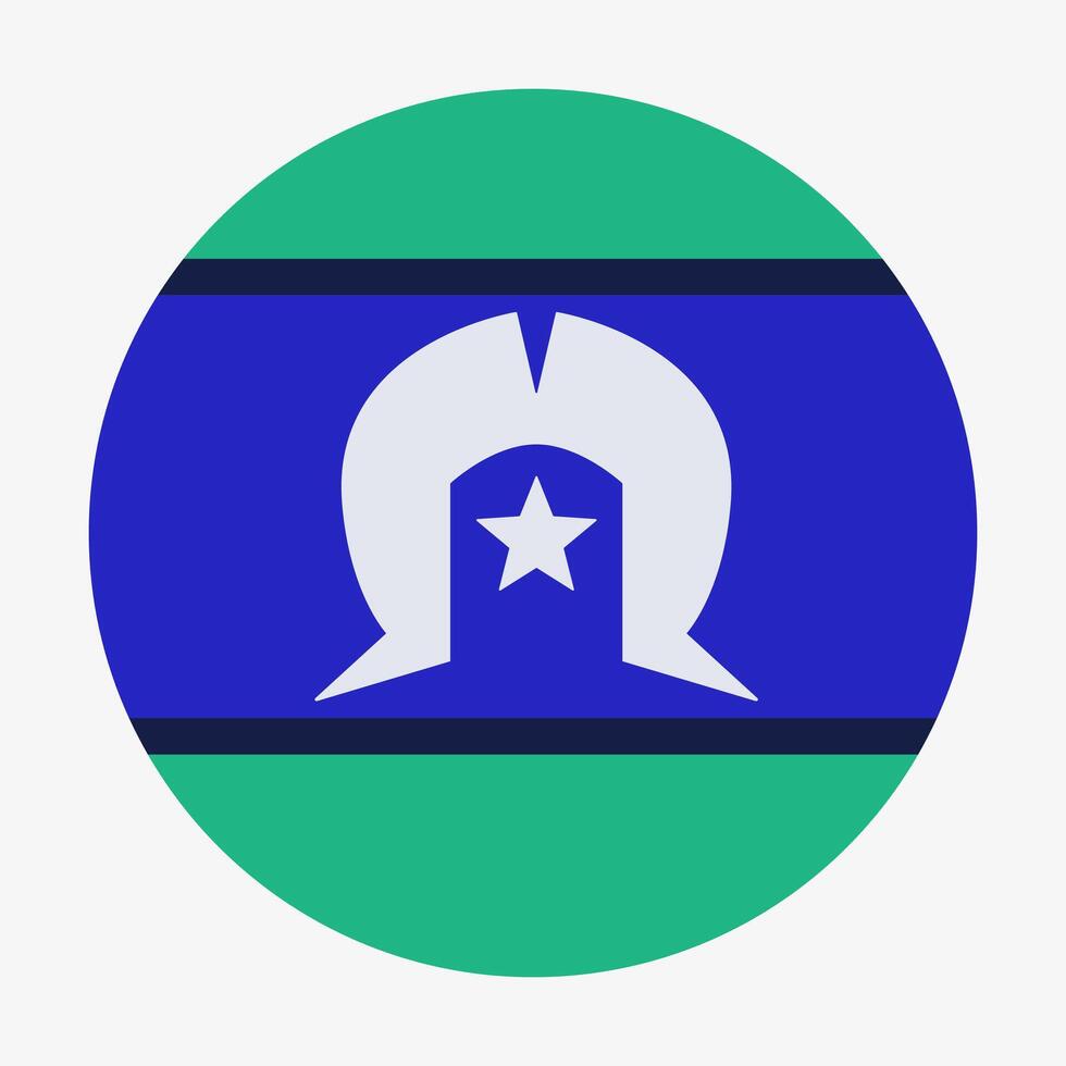 Torres Strait Islander badge. Circle flag, island identity vector
