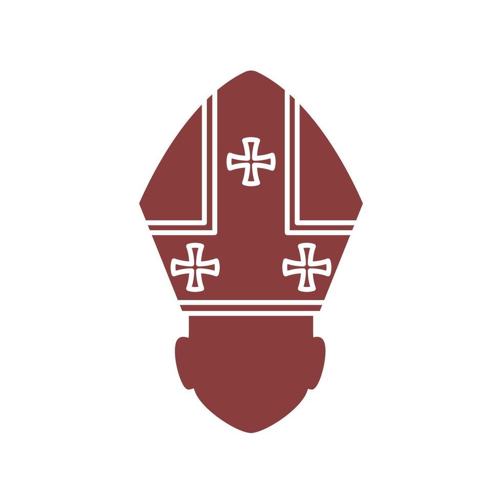Pope icon. Cardinal bishop symbol. Religion symbol vector