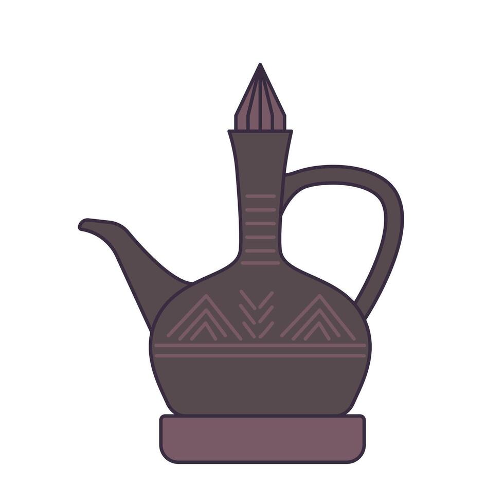 Ethiopian coffee. Jebena coffee pot vector