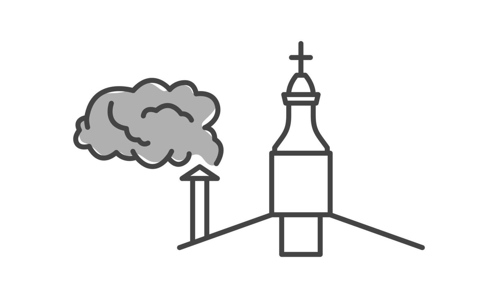 Vatican black smoke. Conclave choice vector