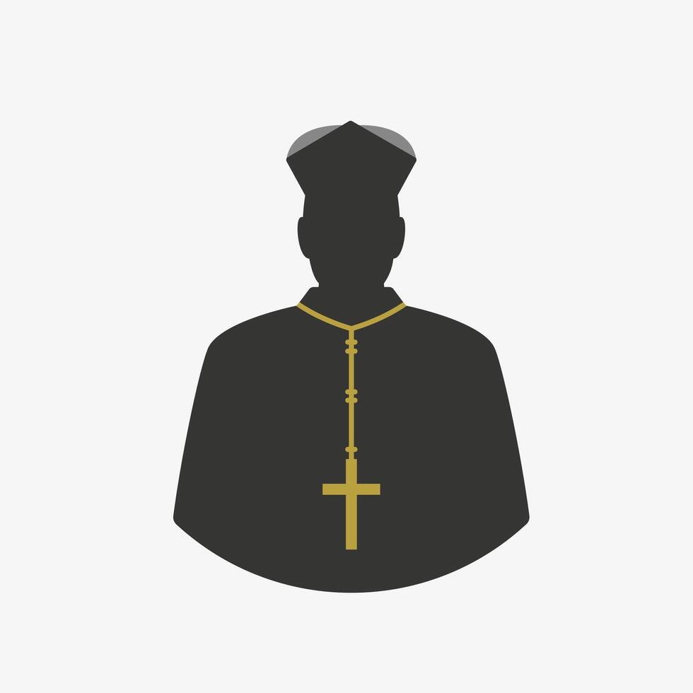 Cardinale bishop silhouette icon vector