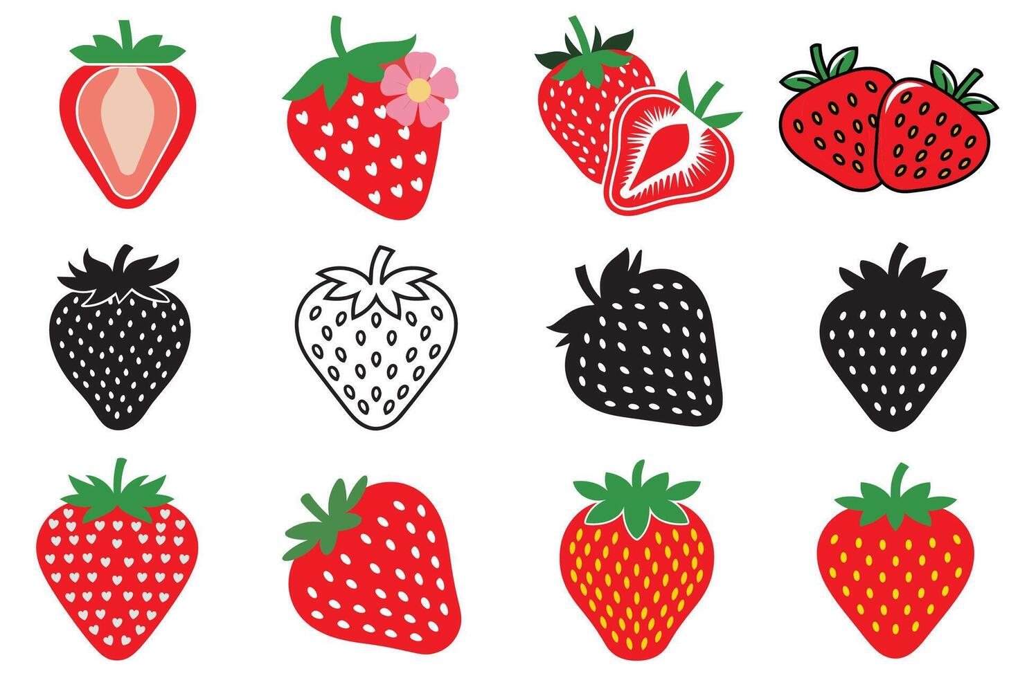 Strawberry Icon Set vector