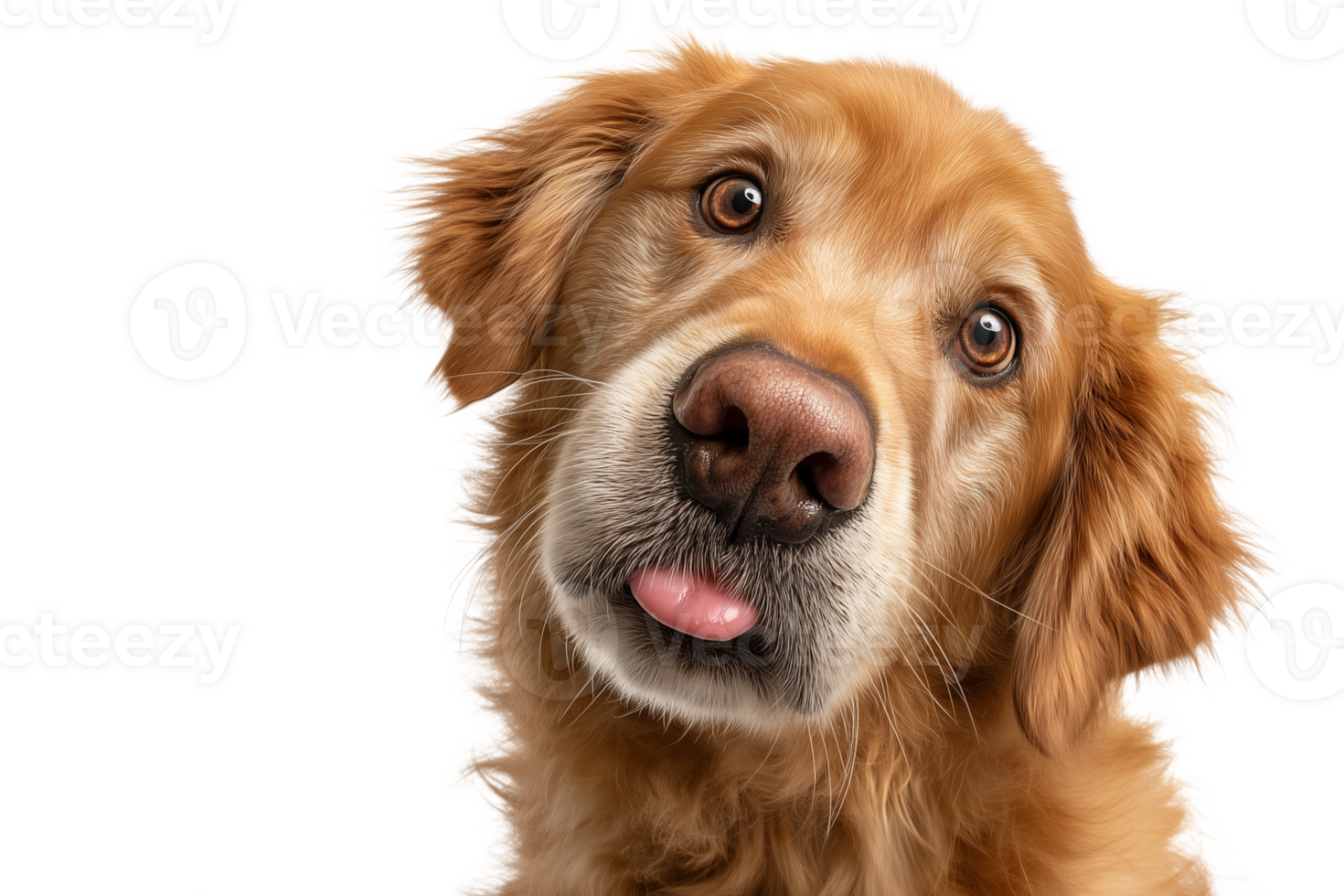 Endearing Golden Retriever with Playful Tongue Out png