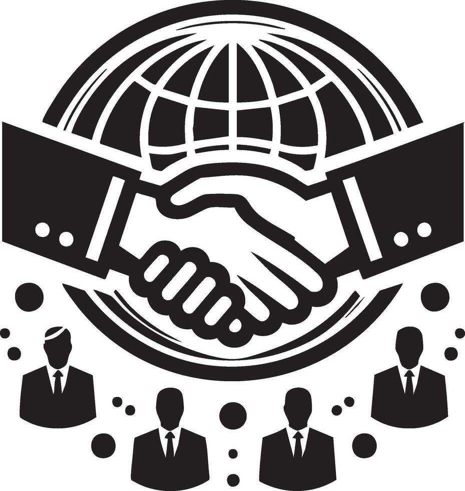 Logo of International Business Partnership A Global Network Connection vector