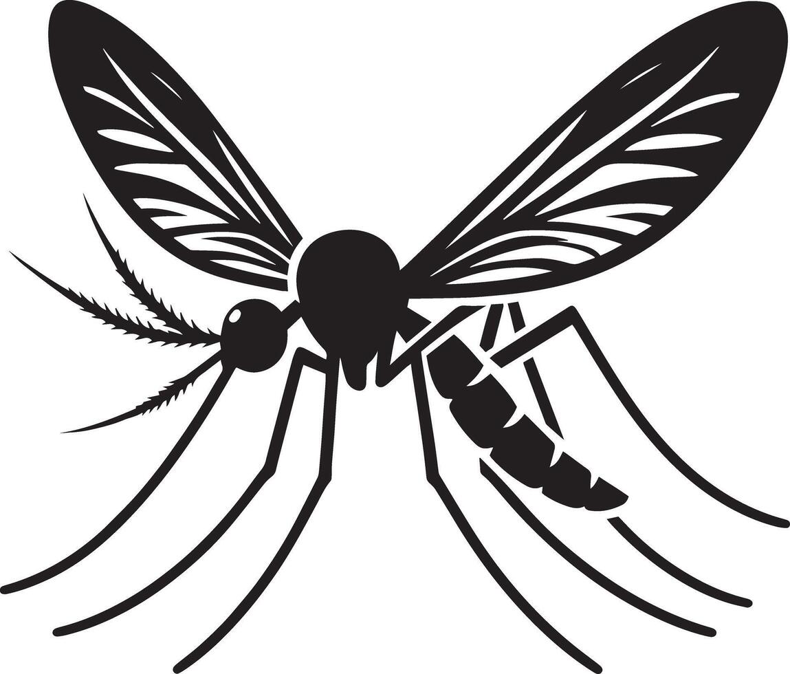 Close Up Mosquito Illustration Intricate Details vector