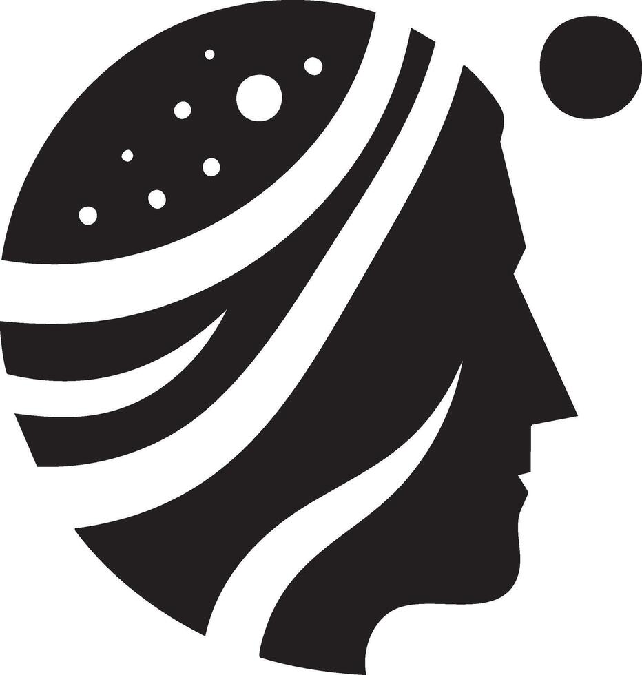 Logo of Abstract Mind Exploring Universe A Modern Symbolic Representation vector