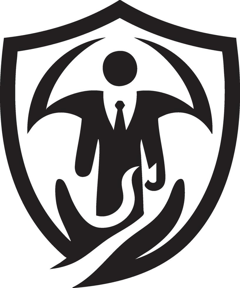 Logo of Security and Protection Safe Man Shield Icon vector