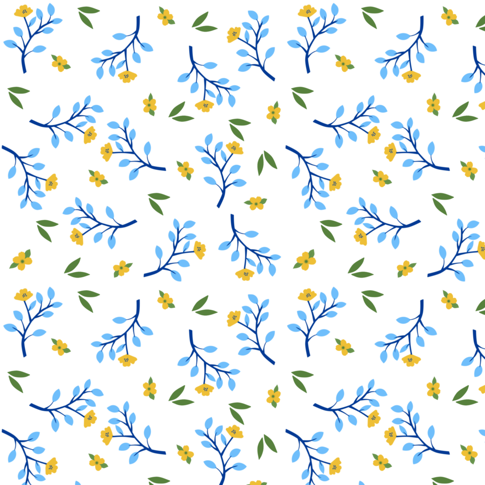 Seamless pattern, gentle floral print with a floral design, small flowers, leaves. png