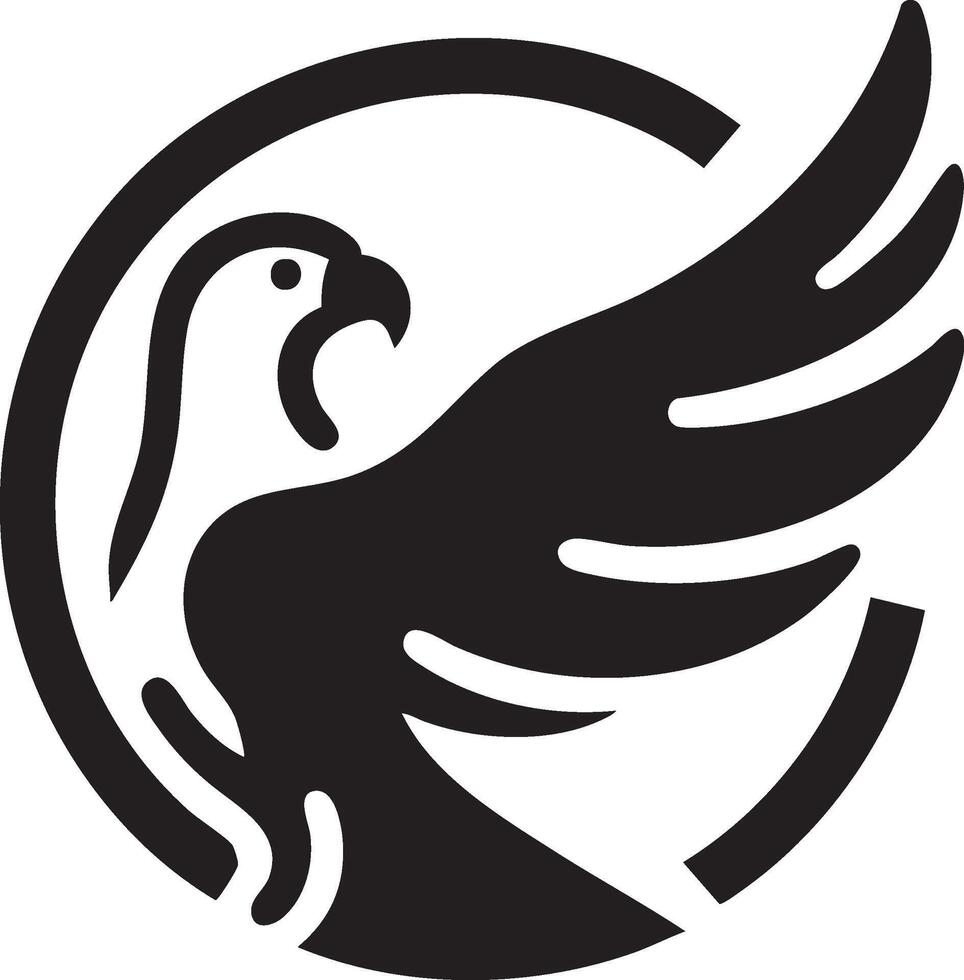 Logo of Majestic Eagle Soaring High in Circular Emblem Design vector