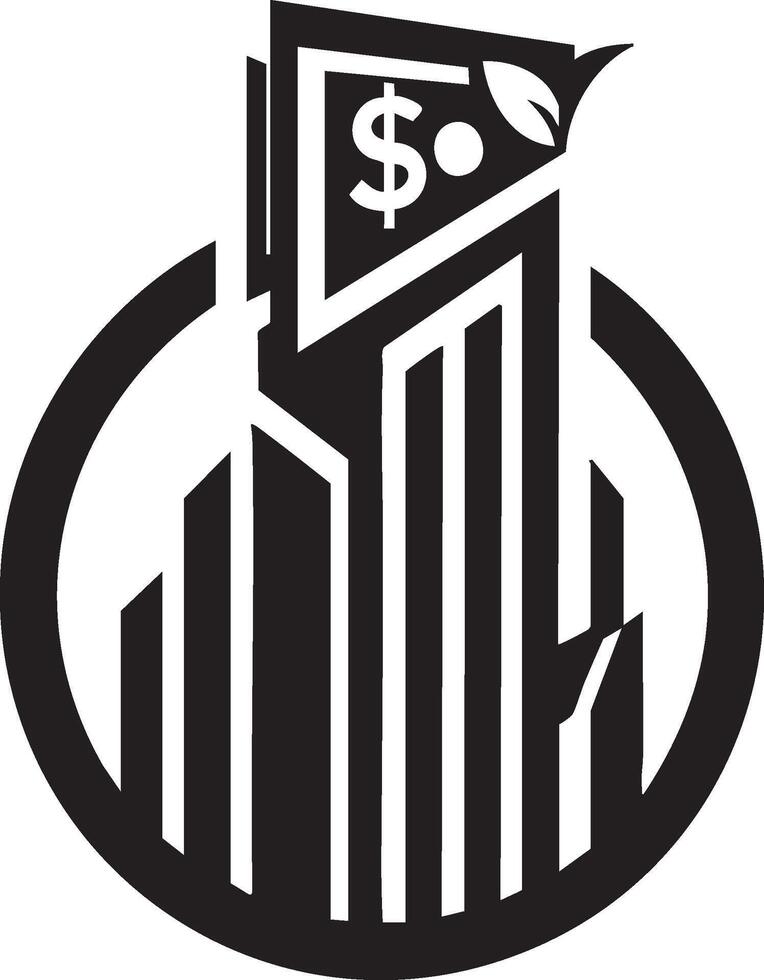 Logo of Financial Buildings and Money Growth Stock Market Concept vector