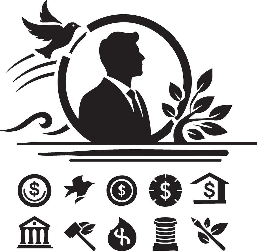 Logo of Financial Freedom A Path to Wealth and Abundance vector