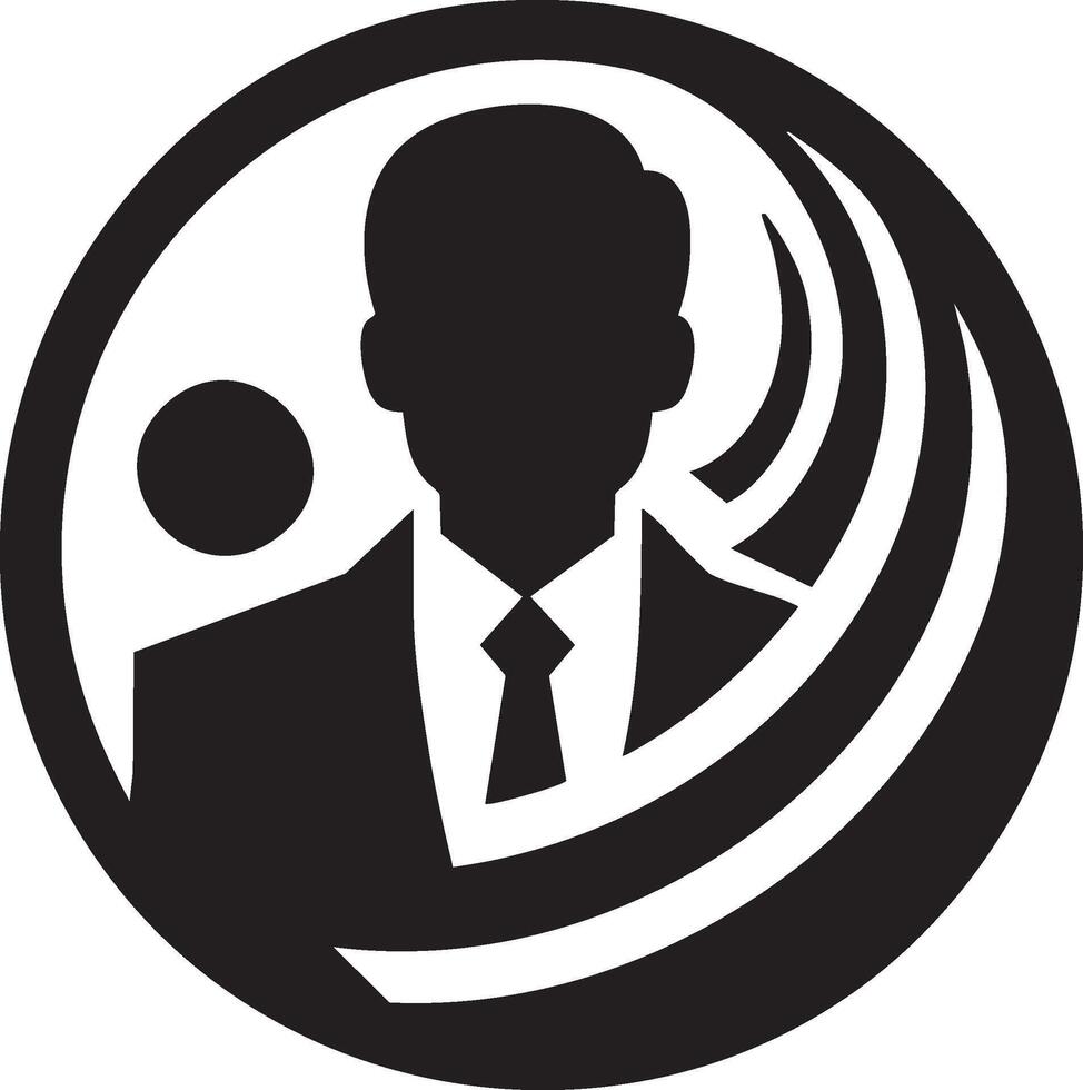 Logo of Professional Silhouette Design Circle Icon Graphic Image vector