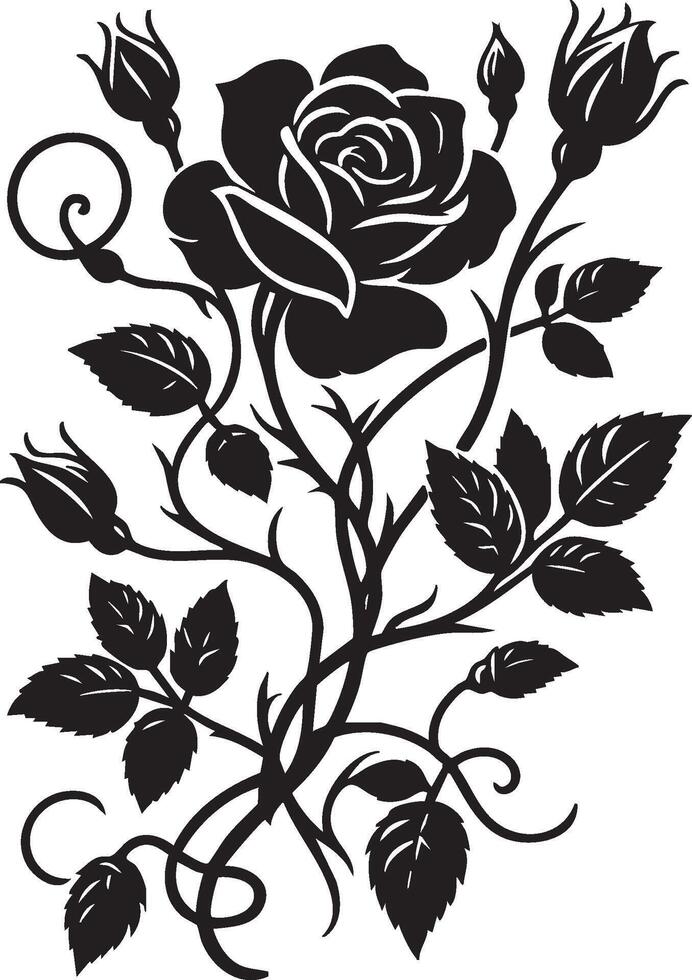 Logo of Blooming Rose Silhouette Graphic Design Elements Trend vector