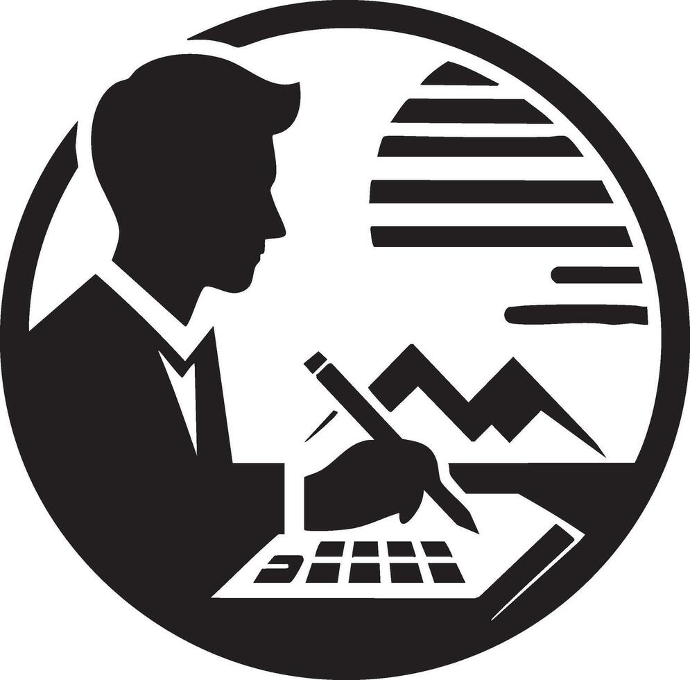 Logo of Financial Advisor Writing Report Analysis and Investment Planning vector