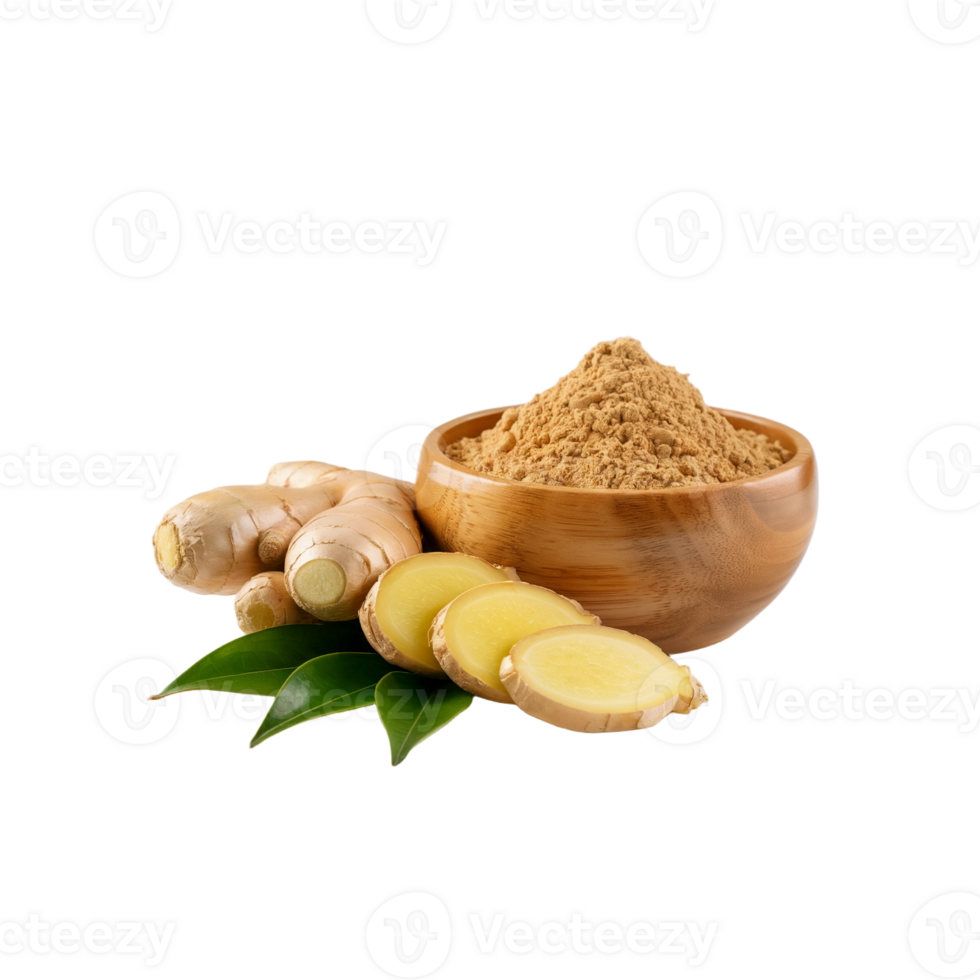 Grounded Goodness Ginger Powder and Fresh Roots png