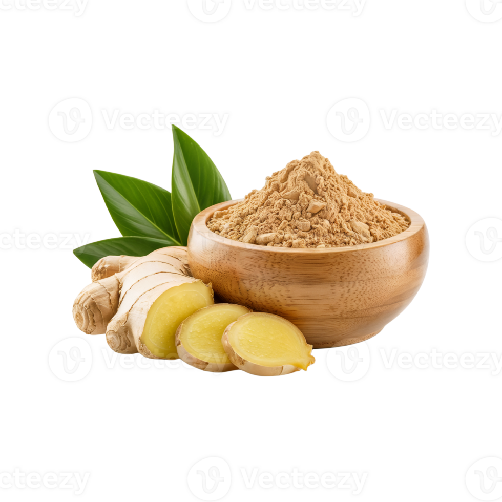 Grounded Goodness Ginger Powder and Fresh Roots in Natural Harmony png