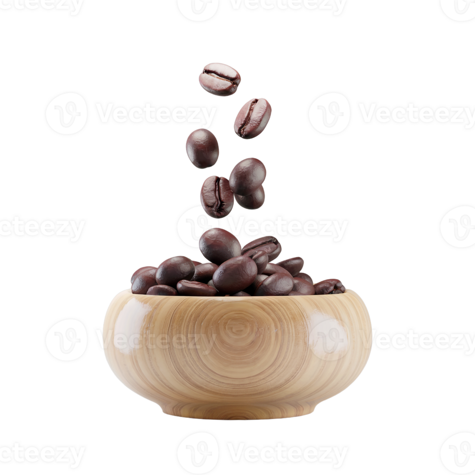 Artisanal Roasted Coffee Beans in Motion png