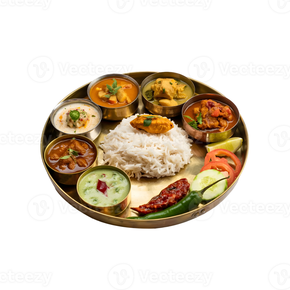 Colorful Indian Thali A Celebration of Flavors and Tradition png