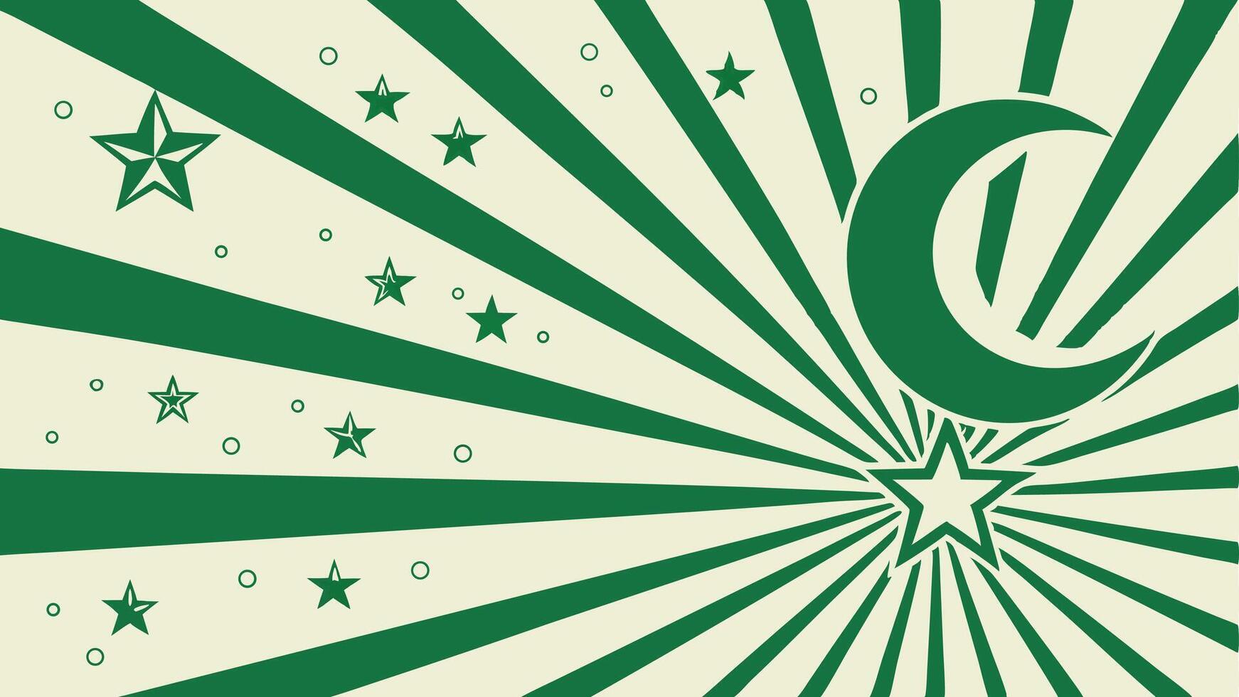Green islamic crescent moon and star burst background graphic illustration design template image stock 100 vector