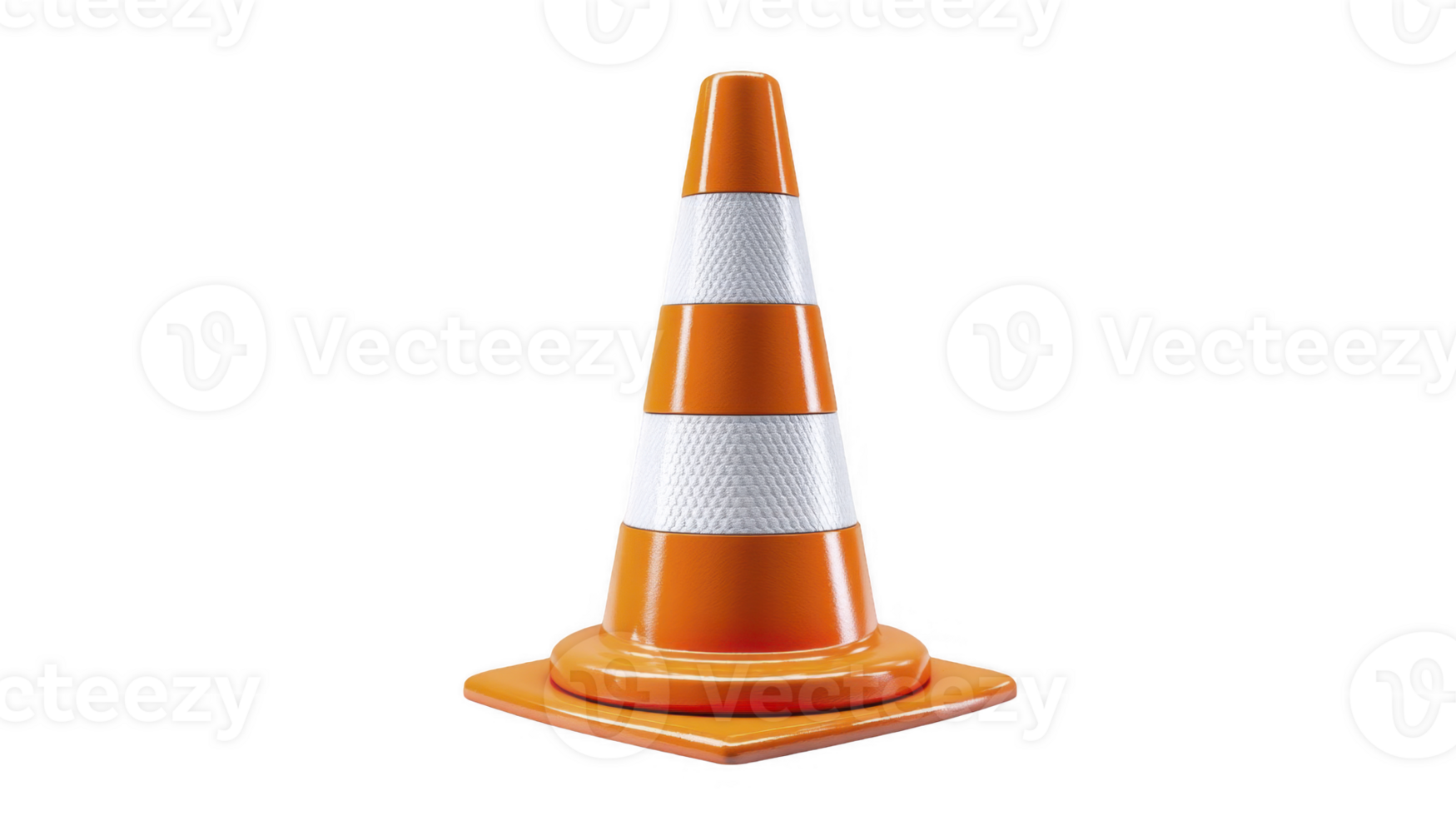 Orange and White Traffic Cone HighQuality isolated on transparent background png