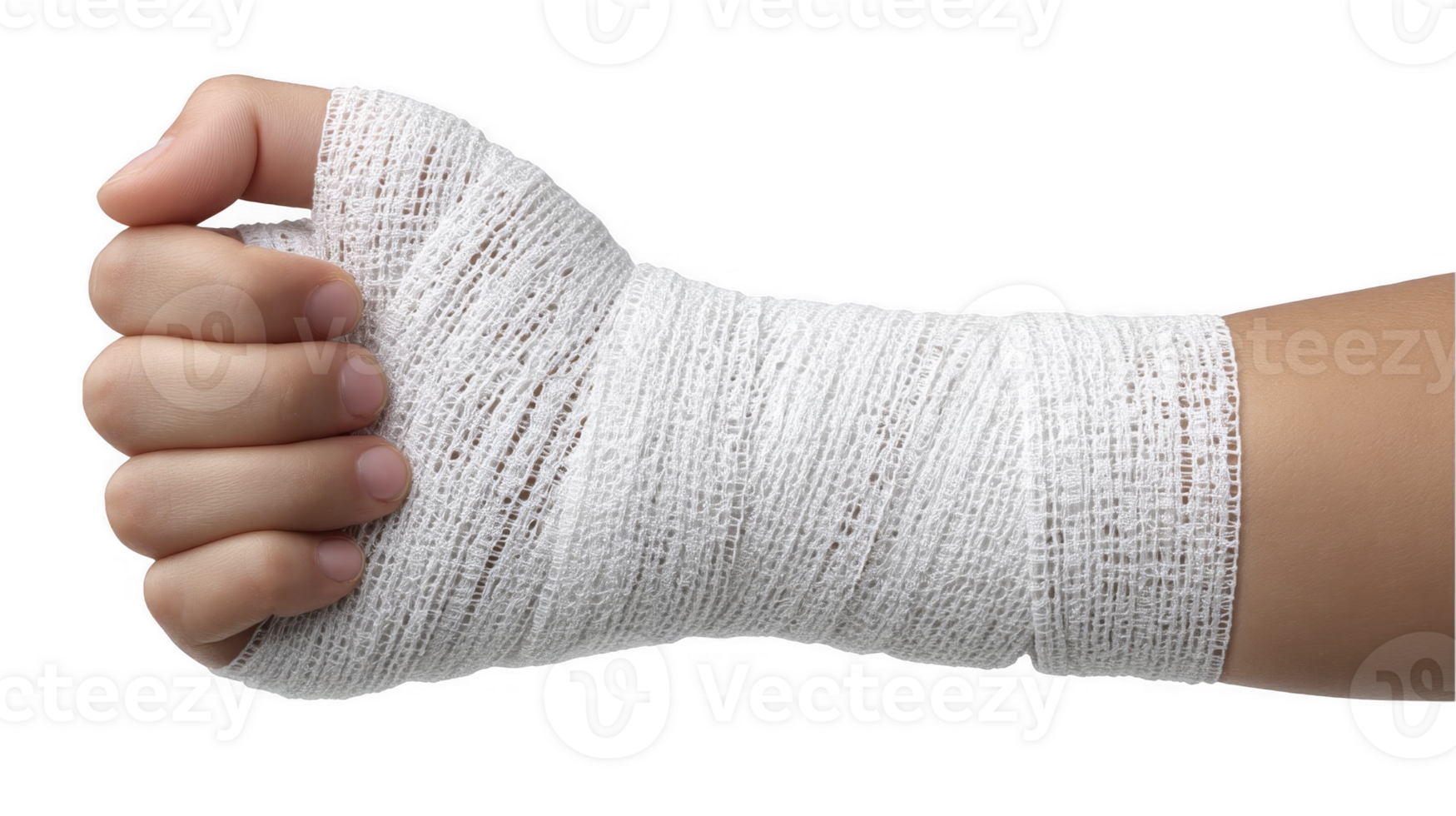 Hand Wrapped in Bandages for Injury and Medical Content isolated on transparent background png